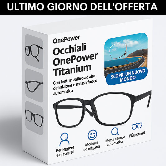 OnePower occhiali auto-adattabili – Prendine 3 al prezzo di 1